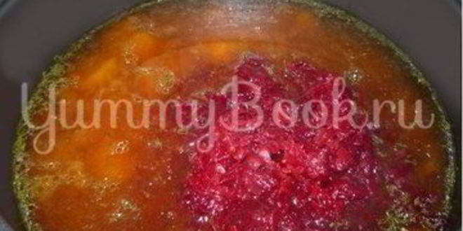 Рецепт борща с паровой свеклой и яйцом из мультиварки