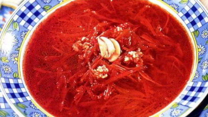 Рецепт борща с печеной свеклой