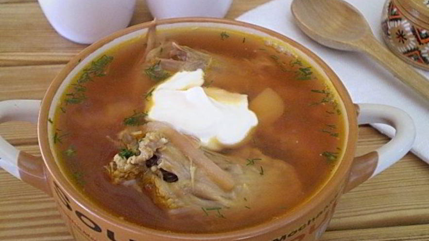 Рецепт борща с уткой