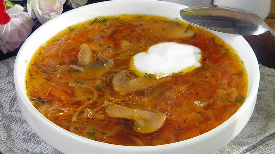 Рецепт борща вегетарианского с грибами