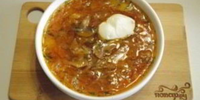Рецепт борща вегетарианского с грибами