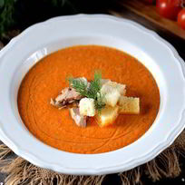 Рецепт Гаспачо с печенью трески