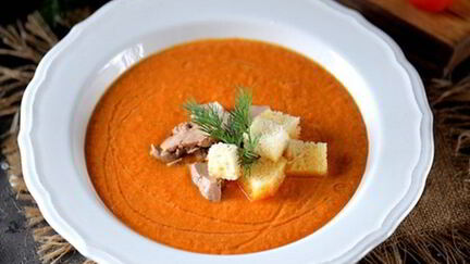 Рецепт Гаспачо с печенью трески