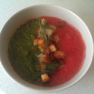 Рецепт Разноцветного гаспачо