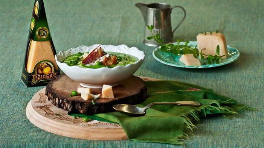 Рецепт горохового супа с гренками