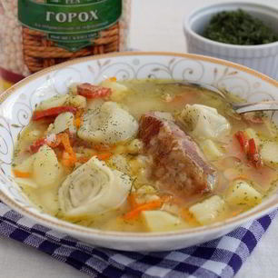 Рецепт Горохового супа с рулетиками