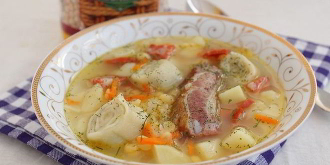 Рецепт горохового супа с рулетиками