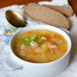 Рецепт Простого горохового супа с ветчиной