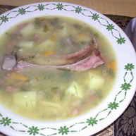 Рецепт Вкуса детства — горохового супа с копченостями