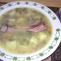 Рецепт Вкуса детства — горохового супа с копченостями