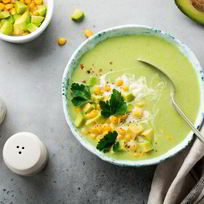 Рецепт Холодного крема-супа из авокадо с кукурузой