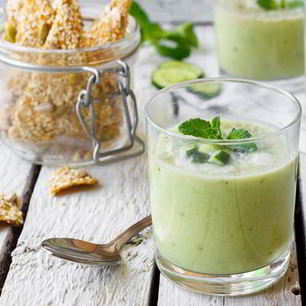 Рецепт Холодного крема-супа из огурца и сельдерея