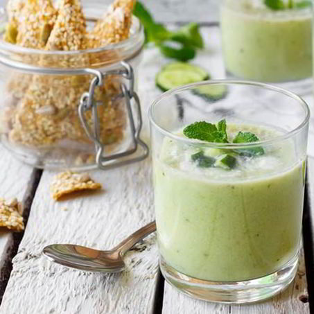 Рецепт Холодного крема-супа из огурца и сельдерея