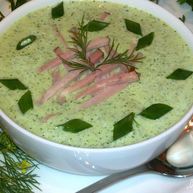 Рецепт Холодного огуречного супа с фасолью и ветчиной