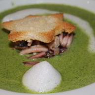 Рецепт Крема-супа из шпината с морепродуктами