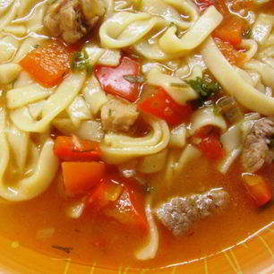 Рецепт Лагмана на телячьем бульоне