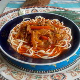 Рецепт Лагмана с тянутой лапшой