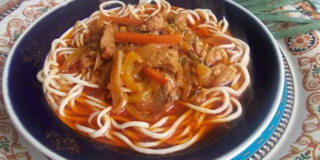 Рецепт лагмана с тянутой лапшой