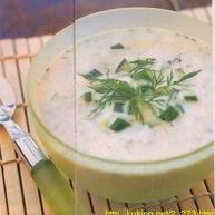Рецепт Молочного супа с йогуртом, огурцом и укропом