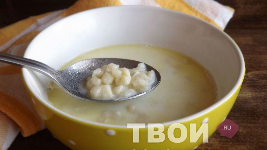 Рецепт молочного супа с клецками