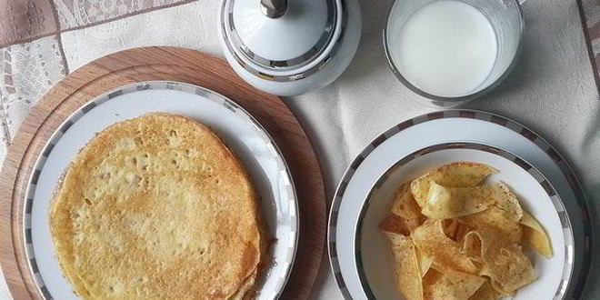 Рецепт молочного супа с лапшой из крахмальных блинов