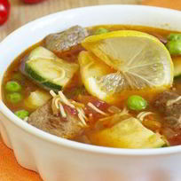 Мясной суп с цуккини