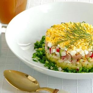 Рецепт Классической окрошки на квасе с языком