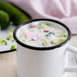 Рецепт Легкой окрошки с редиской, на кефире