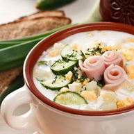 Рецепт Летней окрошки с ветчиной