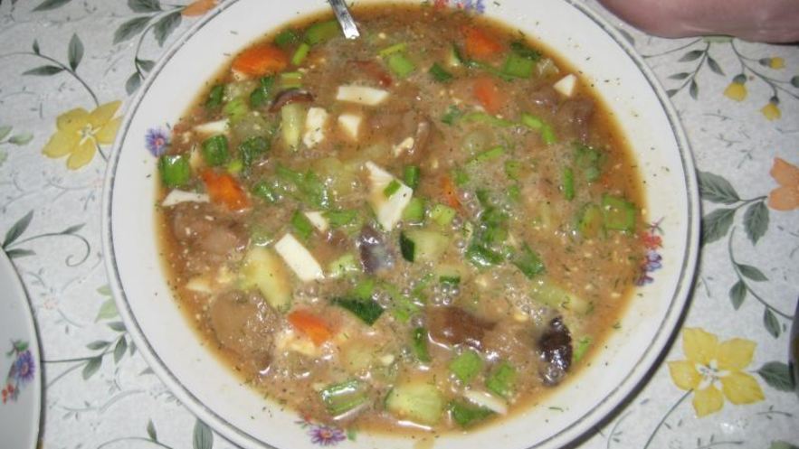 Рецепт окрошки грибной лесовик