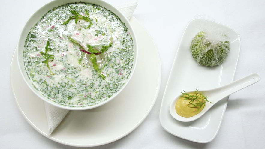 Рецепт окрошки на айране