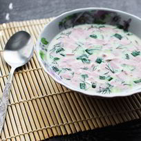 Рецепт Окрошки на воде с копченой колбасой