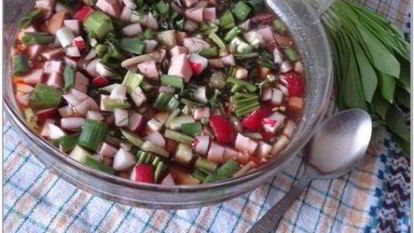 Рецепт Окрошки с черемшой