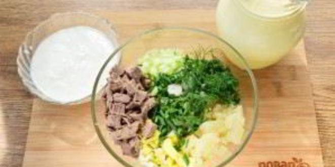 Рецепт окрошки с говядиной