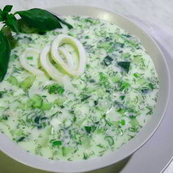 Рецепт Окрошки с кальмарами