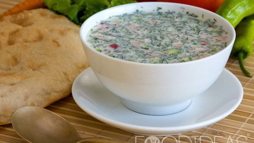 Рецепт окрошки с колбасой