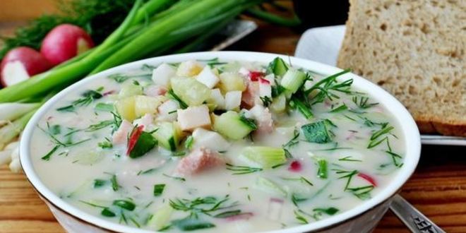 Рецепт окрошки сборной мясной в ледяной чаше