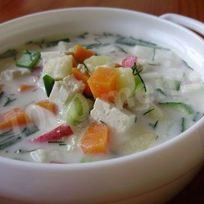 Вегетарианская окрошка на тофу