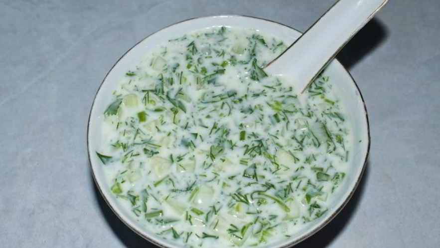 Рецепт вкусной окрошки на кефире