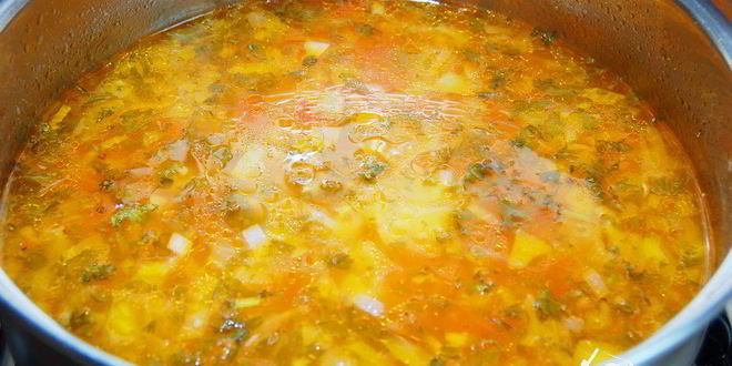 Рецепт легкого овощной суп с рисом