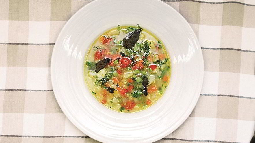 Рецепт минестроне с дайконом и укропом