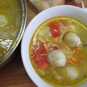 Рецепт Овощного супа с фрикадельками