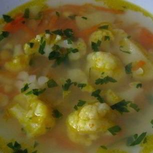 Рецепт Овощного супа с цветной капустой