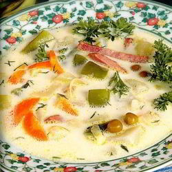 Рецепт Овощного супа с ветчиной и сыром