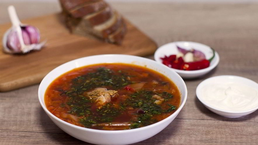 Рецепт овощного супа со свининой