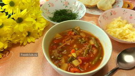 Рецепт Супа Минестроне с беконом и стручковой фасолью