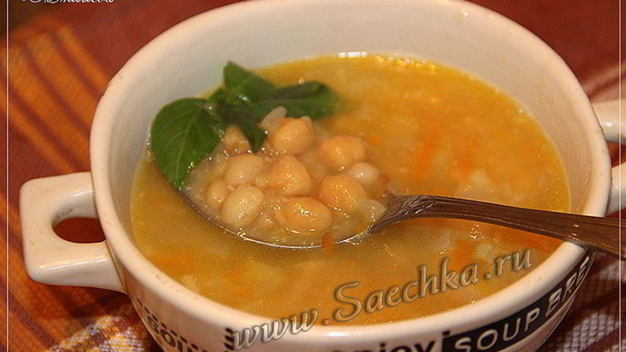 Рецепт супа овощной с белой фасолью