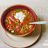 Рецепт Деревенской похлебки из фасоли с ветчиной