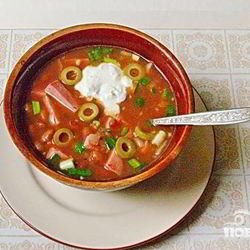 Рецепт Деревенской похлебки из фасоли с ветчиной