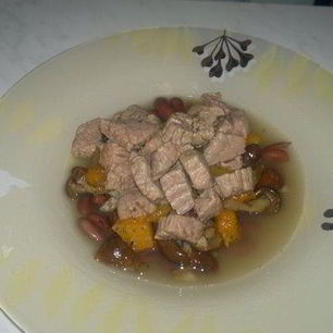 Рецепт Фасолевой похлебки с говядиной, опятами и тыквой